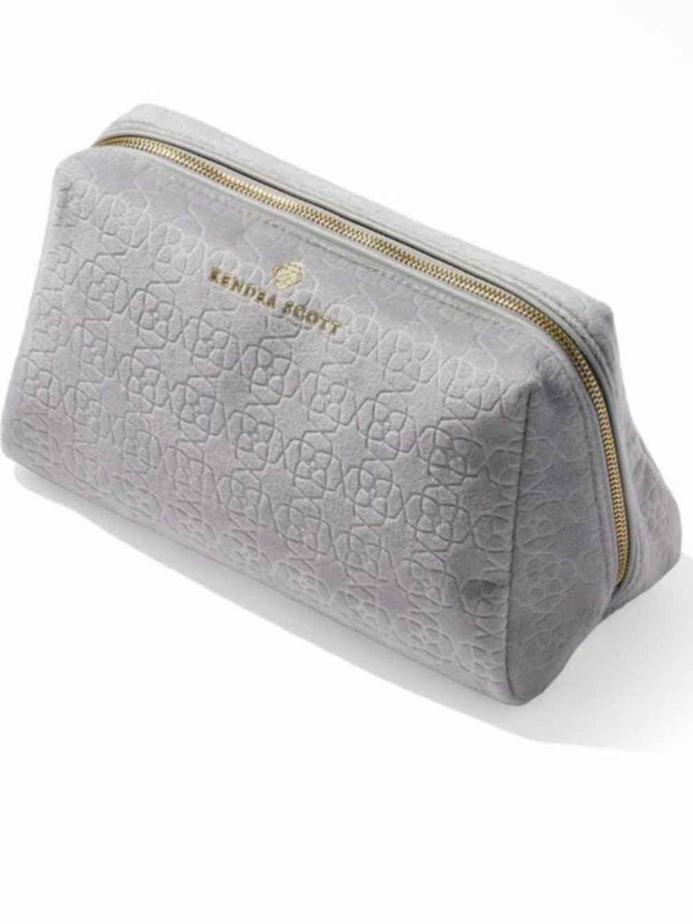 Open Box - Kendra Scott -  Large Filigree Cosmetic Case - Cloud Gray